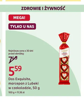 Marcepan z Lubeki w czekoladzie Das Exquisite promocja w Rossmann