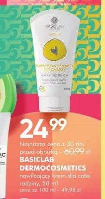Nawilżający krem dla całej rodziny BasicLab Dermocosmetics promocja w Super-Pharm