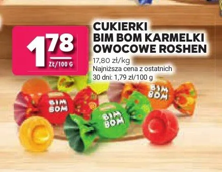 Cukierki Bim Bom karmelki owocowe Roshen promocja w Stokrotka
