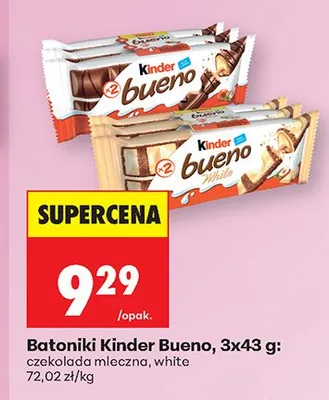 Batoniki Kinder Bueno czekolada mleczna 3-pak 43g promocja w Biedronka