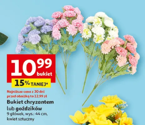 Bukiet chryzantem lub goździków promocja w Auchan