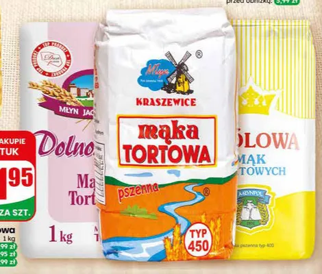 Mąka tortowa pszenna Dolnośląska promocja w Dino