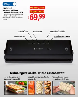Zgrzewarka próżniowa z zestawem akcesoriów Silvercrest 130W promocja w Lidl