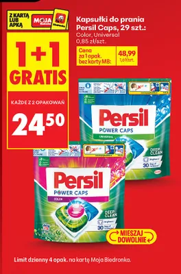 Kapsułki do prania Power Caps Color promocja w Biedronka