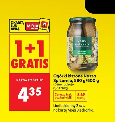 Ogórki kiszone promocja w Biedronka