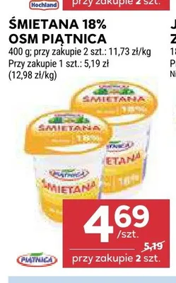 Śmietana 18% Piątnica promocja w Stokrotka