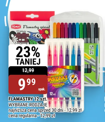 Flamastry spiralne Toma 12 szt. promocja w bi1