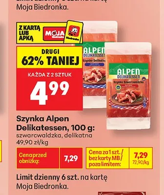 Szynka delikatna Alpen Delikatessen promocja w Biedronka