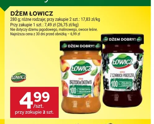 Dżem Łowicz z czarnych porzeczek promocja w Stokrotka
