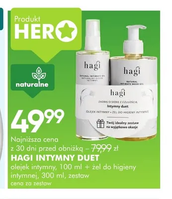Zestaw olejek intymny 100 ml + żel do higieny intymnej 300 ml Intymny Duet Hagi promocja w Super-Pharm