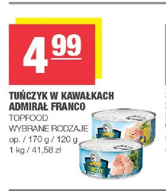 Tuńczyk w kawałkach Admirał Franco promocja w SPAR