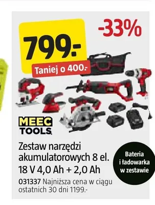 Zestaw narzędzi akumulatorowych Meec Tools promocja w Jula