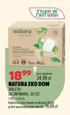 Tabletki do zmywarki Natura Eko Dom promocja w Drogerie Natura