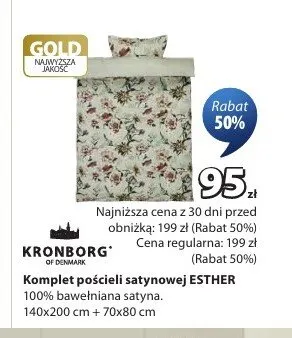 Komplet pościeli satynowej ESTHER promocja w Jysk