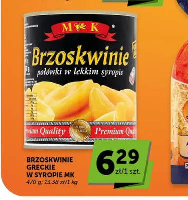 Brzoskwinie greckie w syropie MK promocja w Euro Sklep