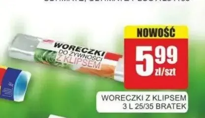 Woreczki z klipsem Bratek 3 l promocja w Bingo