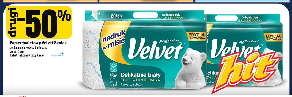 Papier toaletowy Velvet 8-pak Delikatnie biały edycja limitowana promocja w TOPAZ