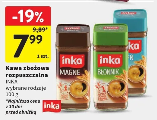 Kawa zbożowa rozpuszczalna Inka promocja w Intermarche