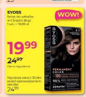 Farba do włosów Syoss 4-1 Średni Brąz promocja w Drogerie Jawa