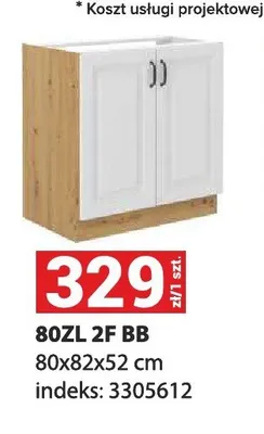 Szafka kuchenna stojąca pod zlewozmywak 80ZL 2F BB promocja w Merkury Market