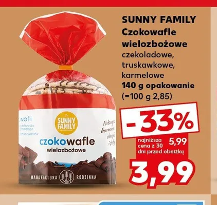 Czokowafle wielozbożowe czekoladowe SUNNY FAMILY promocja w Kaufland