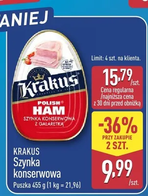 Szynka konserwowa Krakus promocja w Aldi