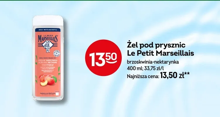 Żel pod prysznic Le Petit Marseillais brzoskwinia-nektarynka promocja w Żabka
