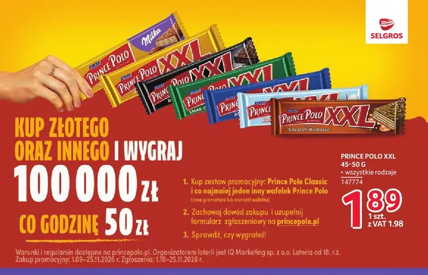 Wafelek Prince Polo XXL Classic promocja w Selgros