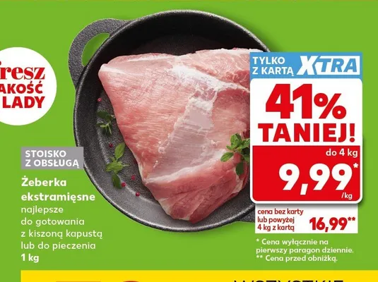 Żeberka wieprzowe ekstramięsne promocja w Kaufland