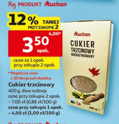 Cukier trzcinowy nierafinowany Auchan promocja w Auchan