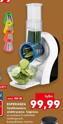 Szatkownica elektryczna Caprese w zestawie 5 nakładek szatkujących, kompaktowy rozmiar promocja w Kaufland