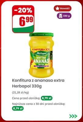 Konfitura z ananasa extra Herbapol promocja w Dino