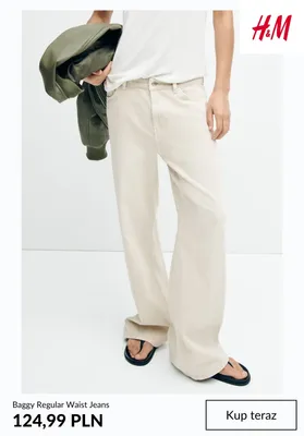 Jeansy Baggy Regular Waist H & M promocja w H&M