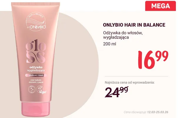 Odżywka do włosów, wygładzająca promocja w Rossmann