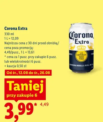 Piwo Corona Extra promocja w Lidl