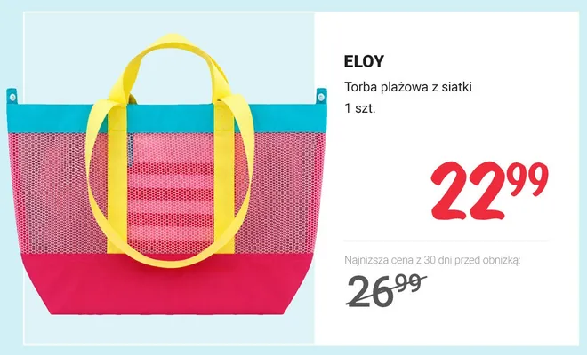 Torba plażowa z siatki Eloy promocja w Rossmann