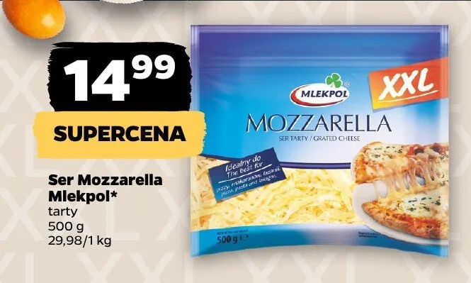 Ser Mozzarella tarty 500 g promocja w Netto
