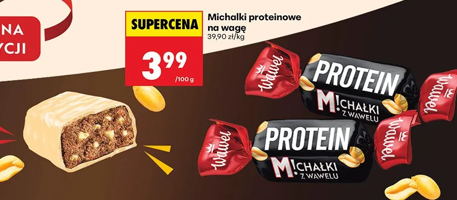 Michałki proteinowe Wawel na wagę promocja w Biedronka