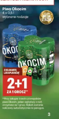 Piwo Okocim Jasne Okocimskie 4-pak promocja w Delikatesy Centrum