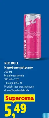 Napój energetyczny biała brzoskwinia promocja w Lidl