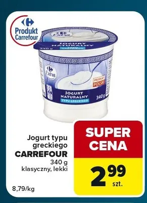 Jogurt typu greckiego Carrefour klasyczny promocja w Globi