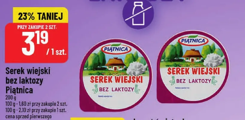 Serek wiejski bez laktozy Piątnica promocja w POLOmarket