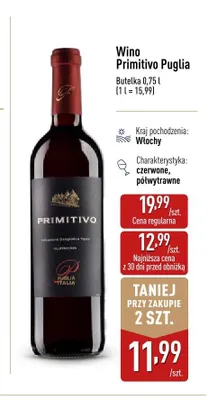 Wino Primitivo Puglia promocja w Aldi