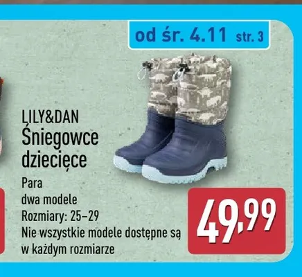 Śniegowce dziecięce Lily & Dan promocja w Aldi
