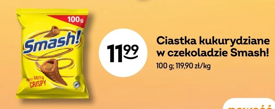 Ciastka kukurydziane w czekoladzie Smash! promocja w Żabka