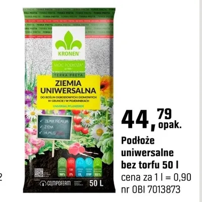 Podłoże uniwersalne bez torfu promocja w OBI