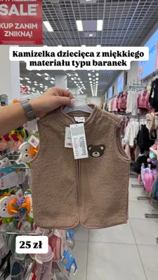 Kamizelka dziecięca So Cute z materiału typu baranek promocja w Pepco