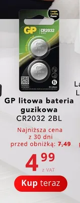 Litowa bateria guzikowa GP CR2032 2-pak promocja w Poczta Polska
