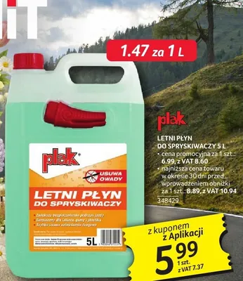 Letni płyn do spryskiwaczy Plak 5L promocja w Selgros