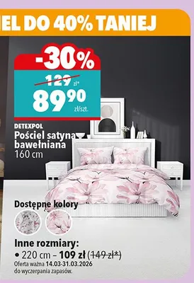 Pościel satynowa bawełniana 220 cm promocja w Biedronka